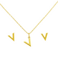 18K Real Gold V Jewelry Set