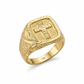 18k Gold Cross Design Power Ring