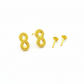 gold stud earrings shaped like the number 8, textured, on white background