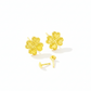 18K Real Gold Four Petals Earrings