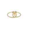 Gold heart-shaped ring on a white background