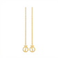 Gold earrings with chain design on a white background
