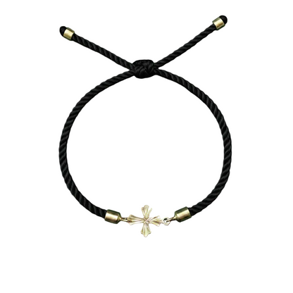 18K Real Gold Cross Lucky Charm Bracelet