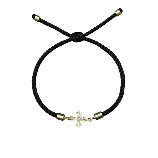 18K Real Gold Cross Lucky Charm Bracelet