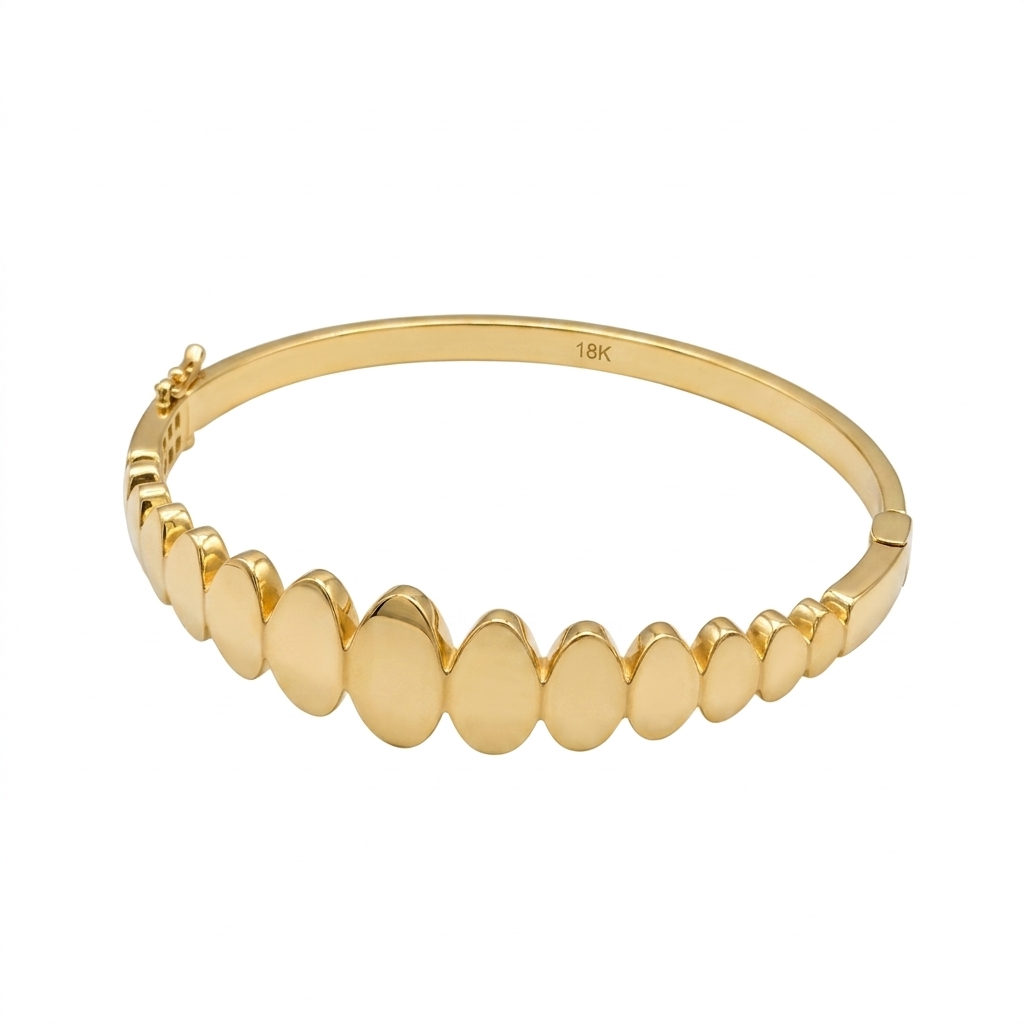 18k Gold Fence Inspired with Spring Bangle