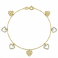 18k Gold Heart Clover Anklet