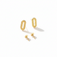 18K Real Gold Clip Style Earrings