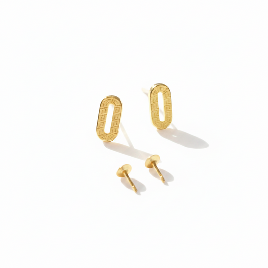 18K Real Gold Clip Style Earrings