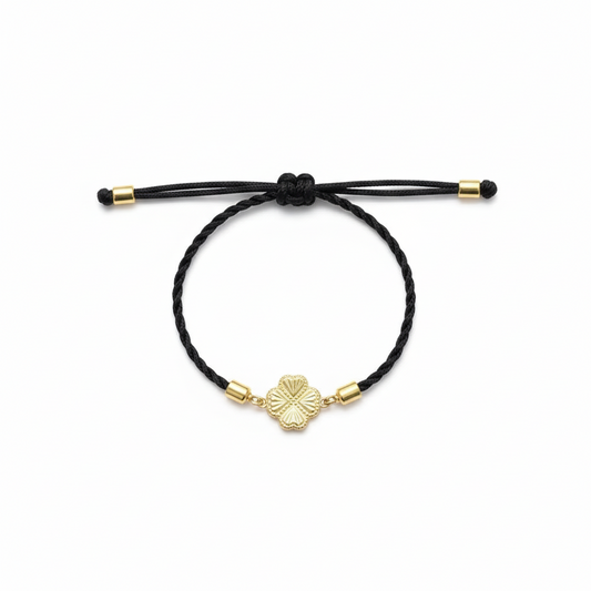 18K Real Gold Sunflower Style Lucky Charm Bracelet