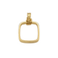 Gold pendant with a square design on a white background