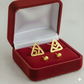 18K Real Gold Triangle Hole Earrings