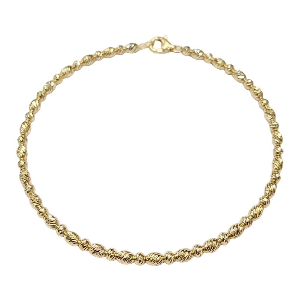Gold chain bracelet on a white background
