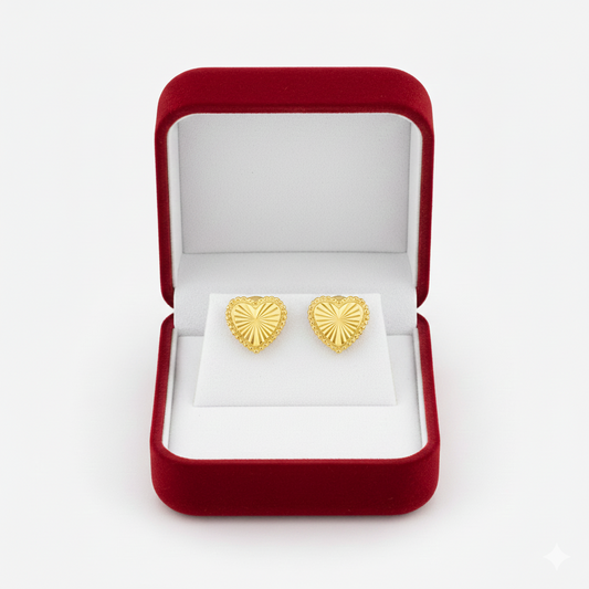 18K Real Gold  Plain Cut Earrings