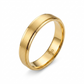 Gold ring with '750' hallmark on a white background