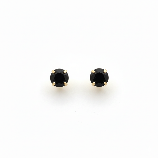 18k Gold Zircon Stone Earrings