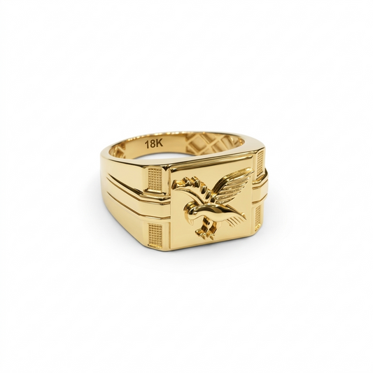 18k Gold Eagle Power Ring