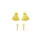 18K Real Gold Ribbon Earrings