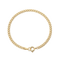 Gold chain bracelet on a white background