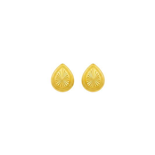 18K Gold Big Teardrop Screw Earrings