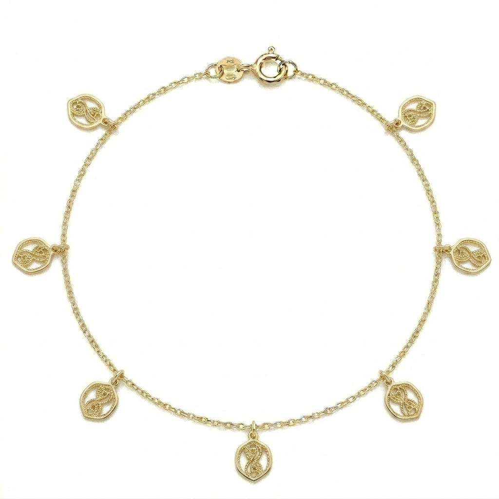 18k Gold Leaf Inspired Anklet