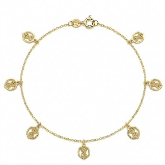 18k Gold Leaf Inspired Anklet