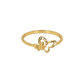 Gold butterfly ring on a white background
