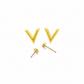 18K Real Gold V Earrings