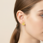 18K Real Gold Swan Earrings