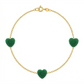 18K Real Gold Swarovski Heart Bracelet
