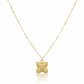 18K Real Gold Rob Flower Necklace