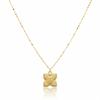 18K Real Gold Rob Flower Necklace