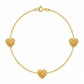 18K Real Gold Swarovski Heart Bracelet
