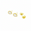 18K Real Gold White Droplet Earrings