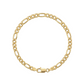 Gold chain bracelet on a light gray background