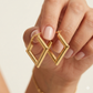 18k Gold Plain Cube Loop Earrings