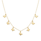 Gold butterfly necklace on a white background
