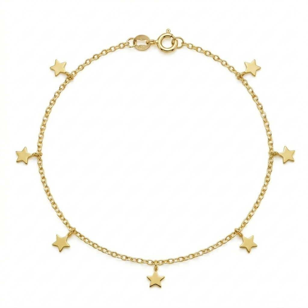 18k Gold Light Star Anklet
