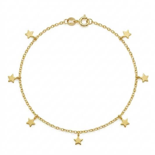 18k Gold Light Star Anklet