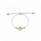18K Real Gold Amazing Heart Flower Charm Bracelet