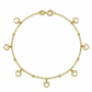18k Gold Heart Ball Anklet