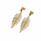 18k Gold Leaf Hanging Earrings