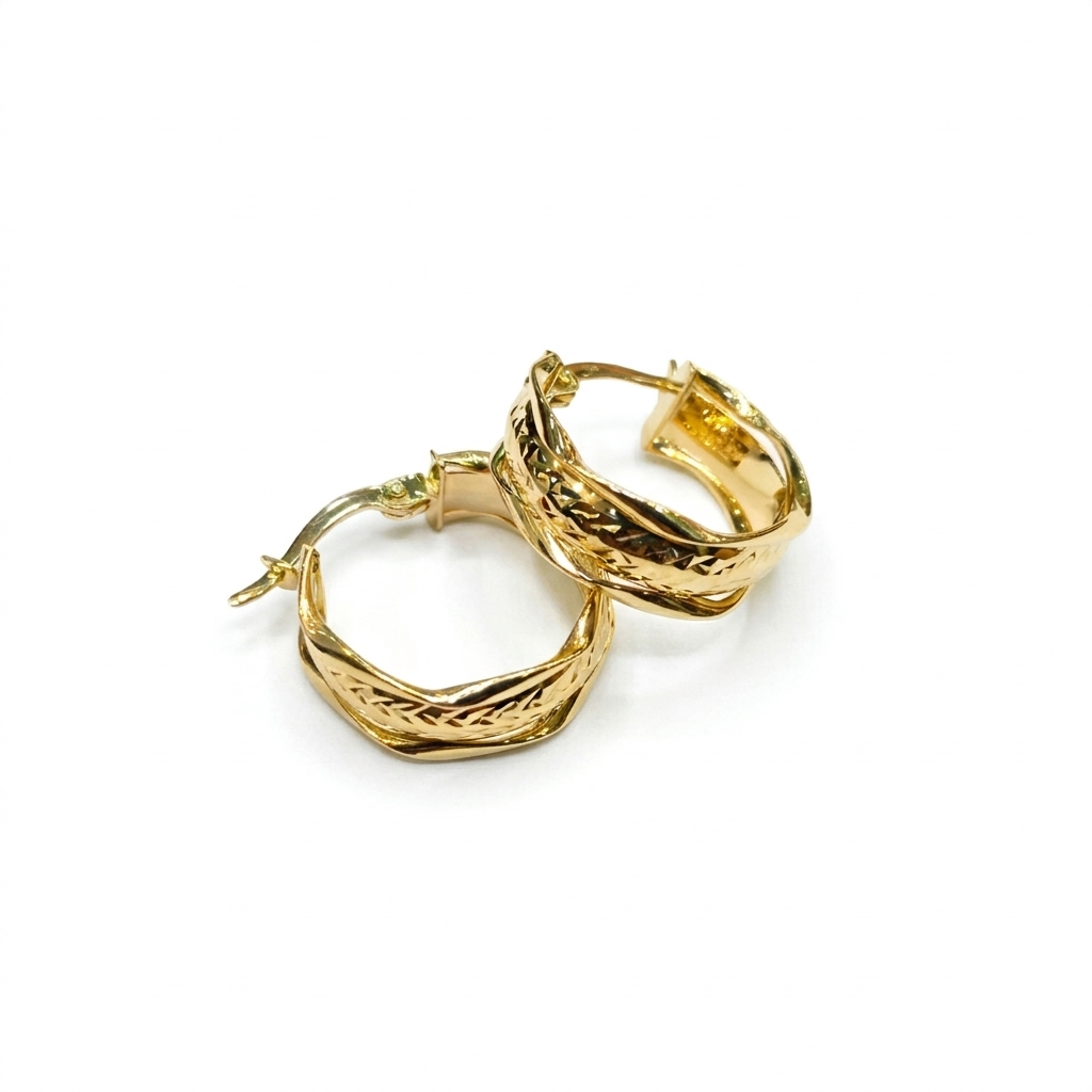 18k Gold Dazzling Loop Earrings