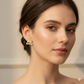 18K Real Gold Triangle Hole Earrings