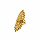 Gold leaf-shaped ring on a white background