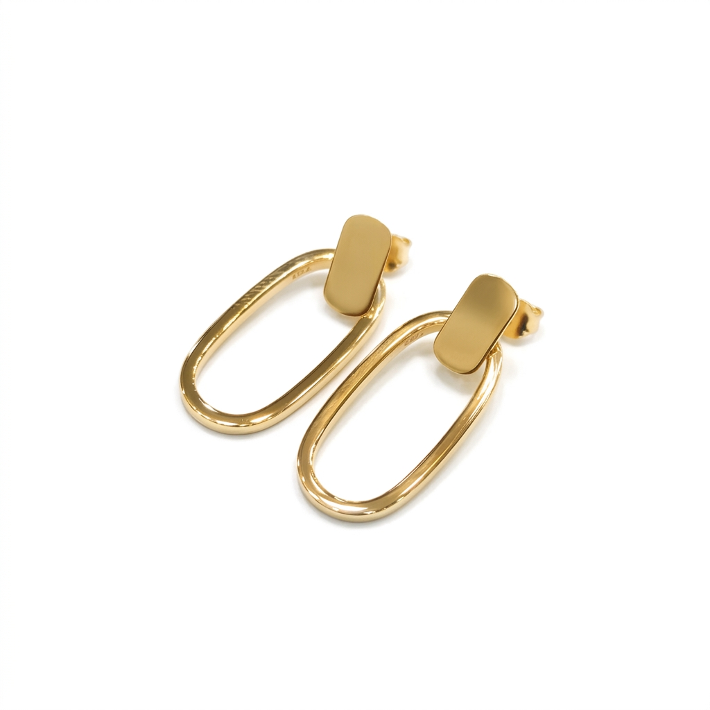 18k Gold Clip Inspired Stud Earrings
