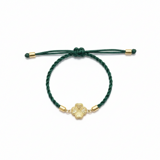18K Real Gold Sunflower Style Lucky Charm Bracelet