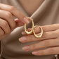 18k Gold Sexy Oval Loop Earrings