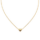 Gold heart-shaped pendant necklace on a white background