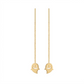 Gold ghost-shaped earrings on a white background