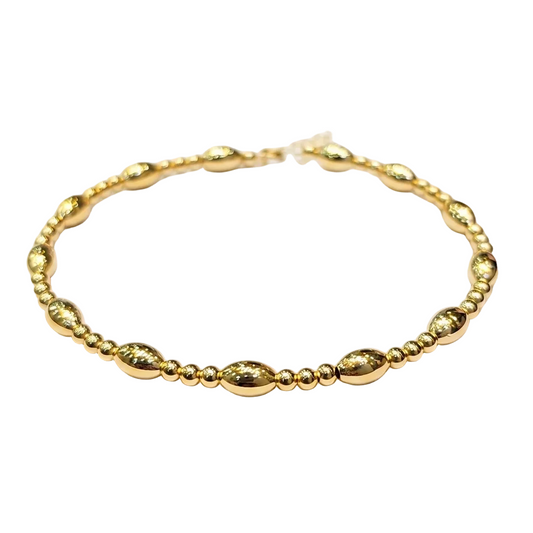 18k Gold 3 Alternate Shiny Ball Bangle